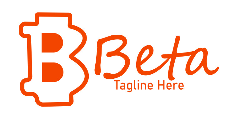 Modern Orange Crypto and Letter B Logo Design