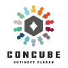 Connected Hexagon Cube Logo