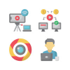 Modern Video Streaming Vector Icon Set
