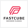 Fast Cube Letter F Logo