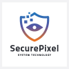 Digital Shield with Eye Logo