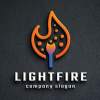 Fire Light - Burning Match Logo