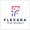 Flexara Letter F Sparkle Logo