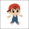 Red Cap Boy Character Sprite Sheet with 7 Animatio