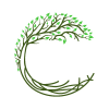 Green Leaf Nature Circle Tree And Root Logo Design