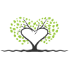 Green Nature Brand Heart Tree Logo Design