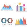 Graph Chart Vector Icons - Flat Data Visualization