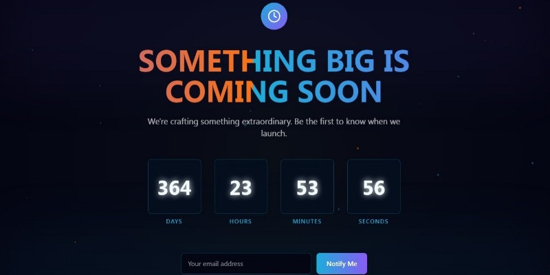 Cosmic Countdown - Coming Soon Landing Page