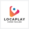 Location Pin Play Button Logo
