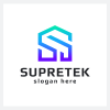 Supretek Letter S Technology Logo