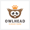 Cute Owl Head Logo