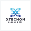 Modern X Letter Logo - Network