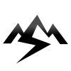 Electric Lightning Bolt House Shape Mountain Logo