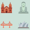 Beautifull Famous Landmark Icons set