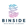 Binside Letter B - Abstract Digital Data Wave Logo
