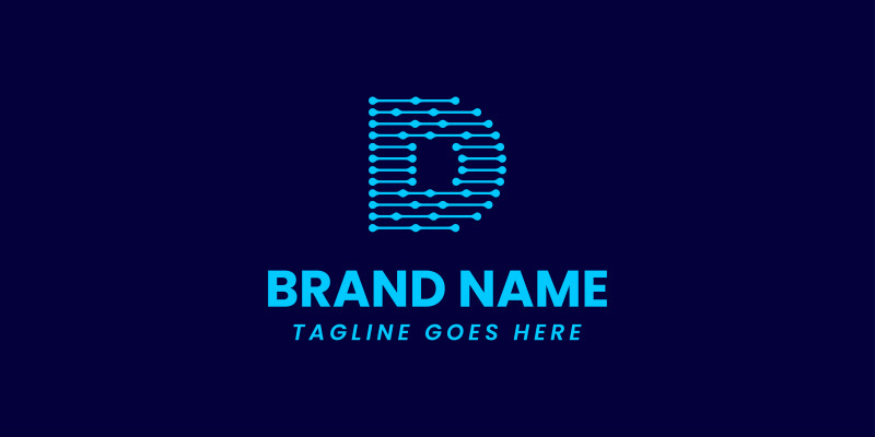 D Letter Tech Industry Logo