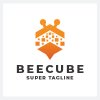Abstract Bee and Cube Logo