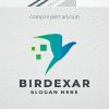 Abstract Digital Bird in Flight Logo