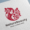 Nature Beauty Rose Girl Logo