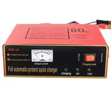 220V 6V/12V 80AH 자동차 오토바이 지능형 배터리 충전기 전자 링거 펄스