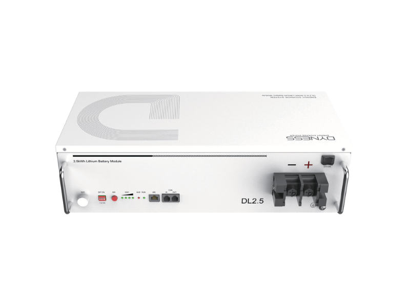 Buy new Dyness 2.56kWh 25.6V LiFePO₄ Lithium Solar Battery DL2.5C; 100Ah, Built-in BMS, 50A Recommended Charge/Discharge, 130A Max Discharge, CAN/RS485, Optional WiFi, IP20, Stackable up to 16 Units (